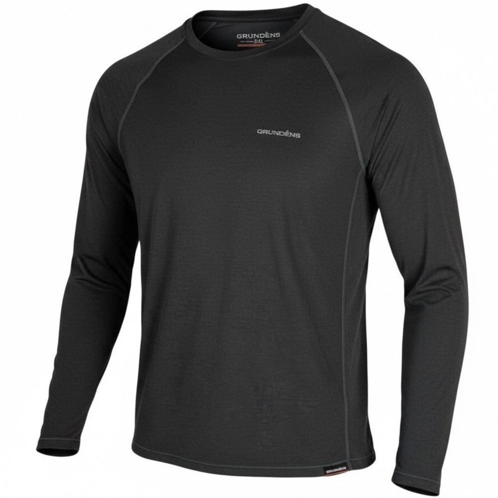 GRUNDENS Mens Long Sleeve Performance TShirt Dark Brown XXL Made in Guatemala‎